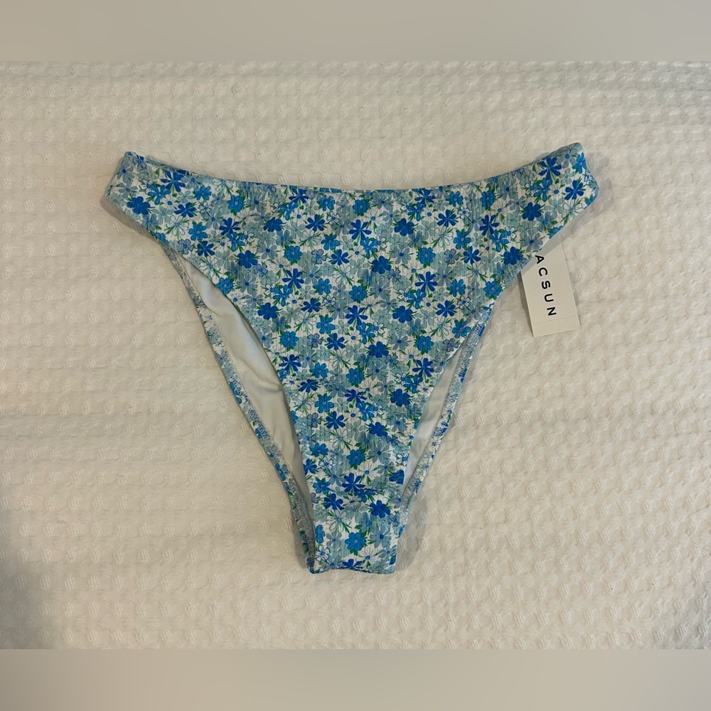 PacSun High Rise Blue Floral Bikini Bottom *NWT*